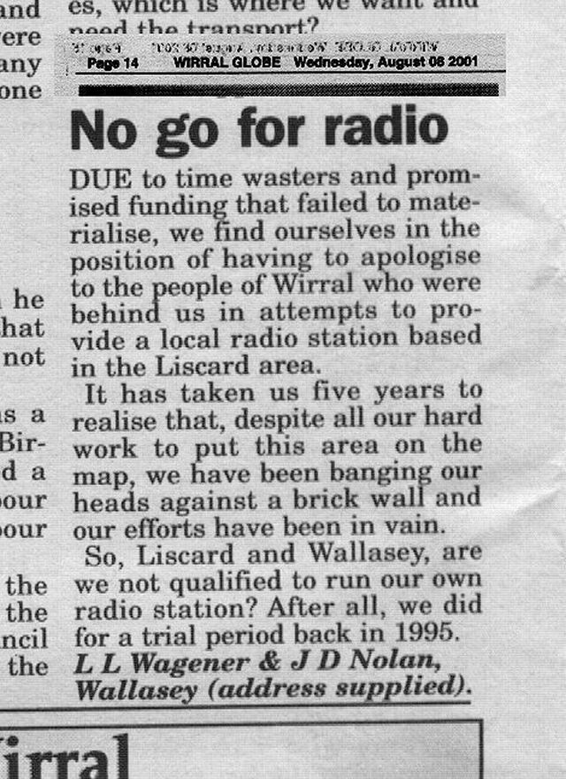 Wirral Community Radio Newspaper Article